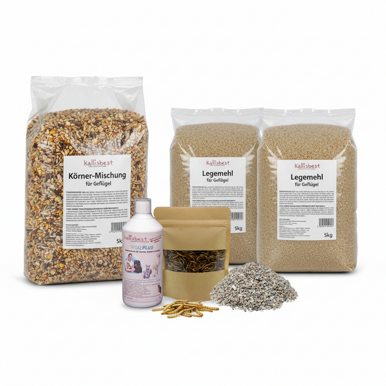 Sparpaket: 1x Körner-Mischung + 2x Legemehl – GVO-frei – Made in Germany