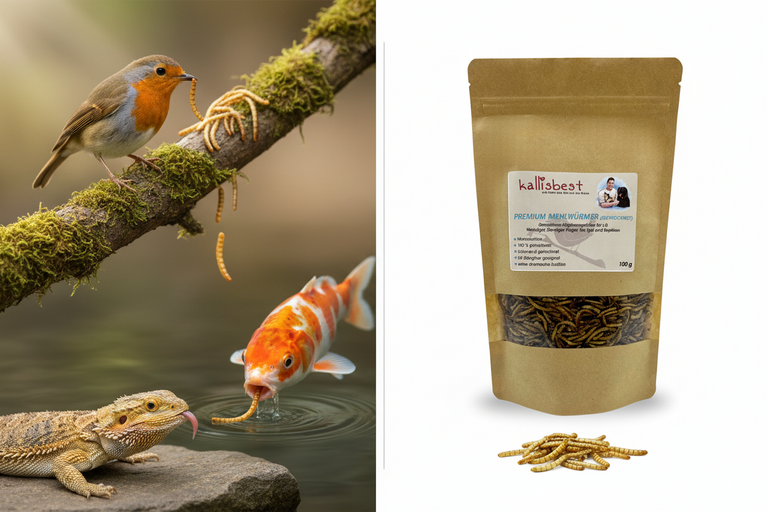 Premium Mehlwürmer getrocknet – für Vögel, Reptilien, Fische & Kleinsäuger | Kallisbest