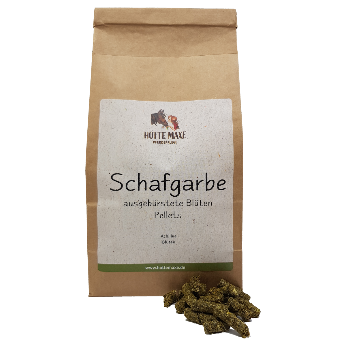 Hotte Maxe Einzelkräuter Schafgarbe, ausgebürstete Blüten, Pellets
