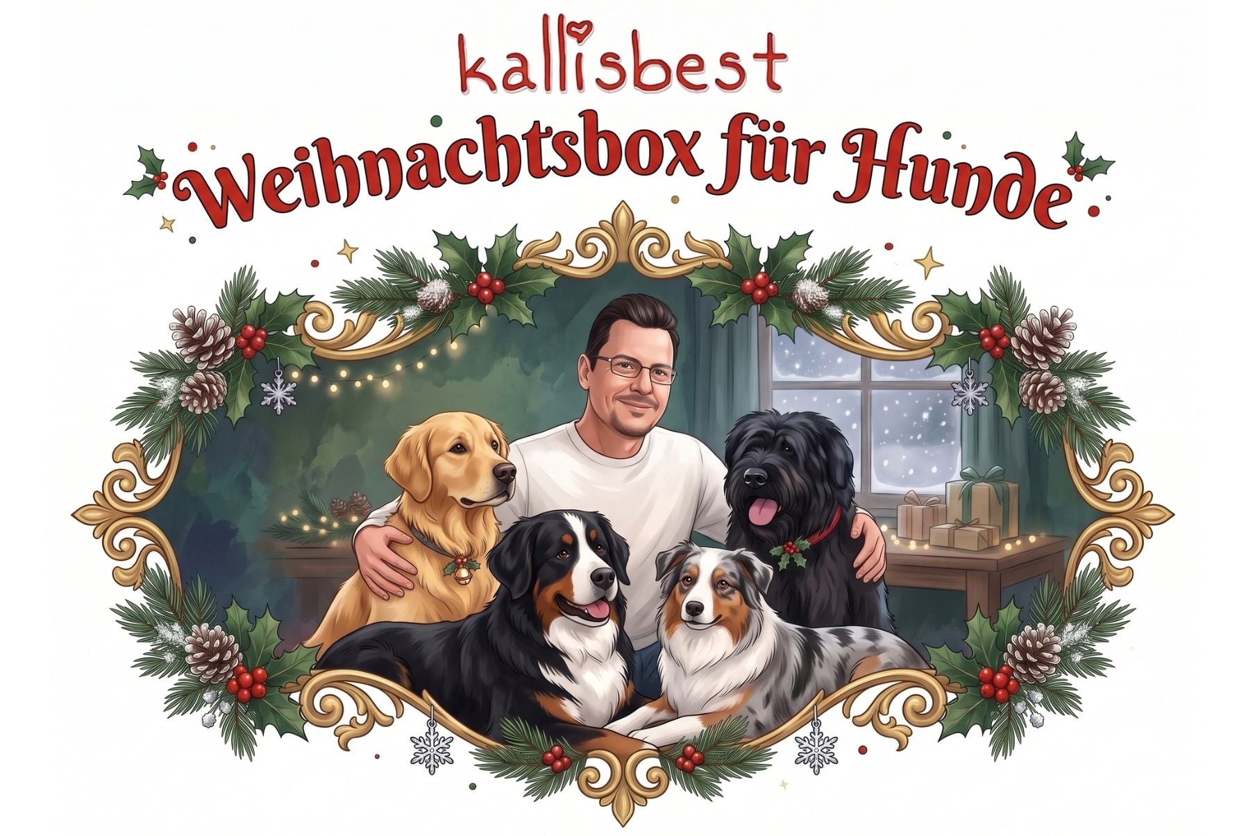 Kallisbest Weihnachtsbox für Hunde – 9 Artikel, 1,7 kg