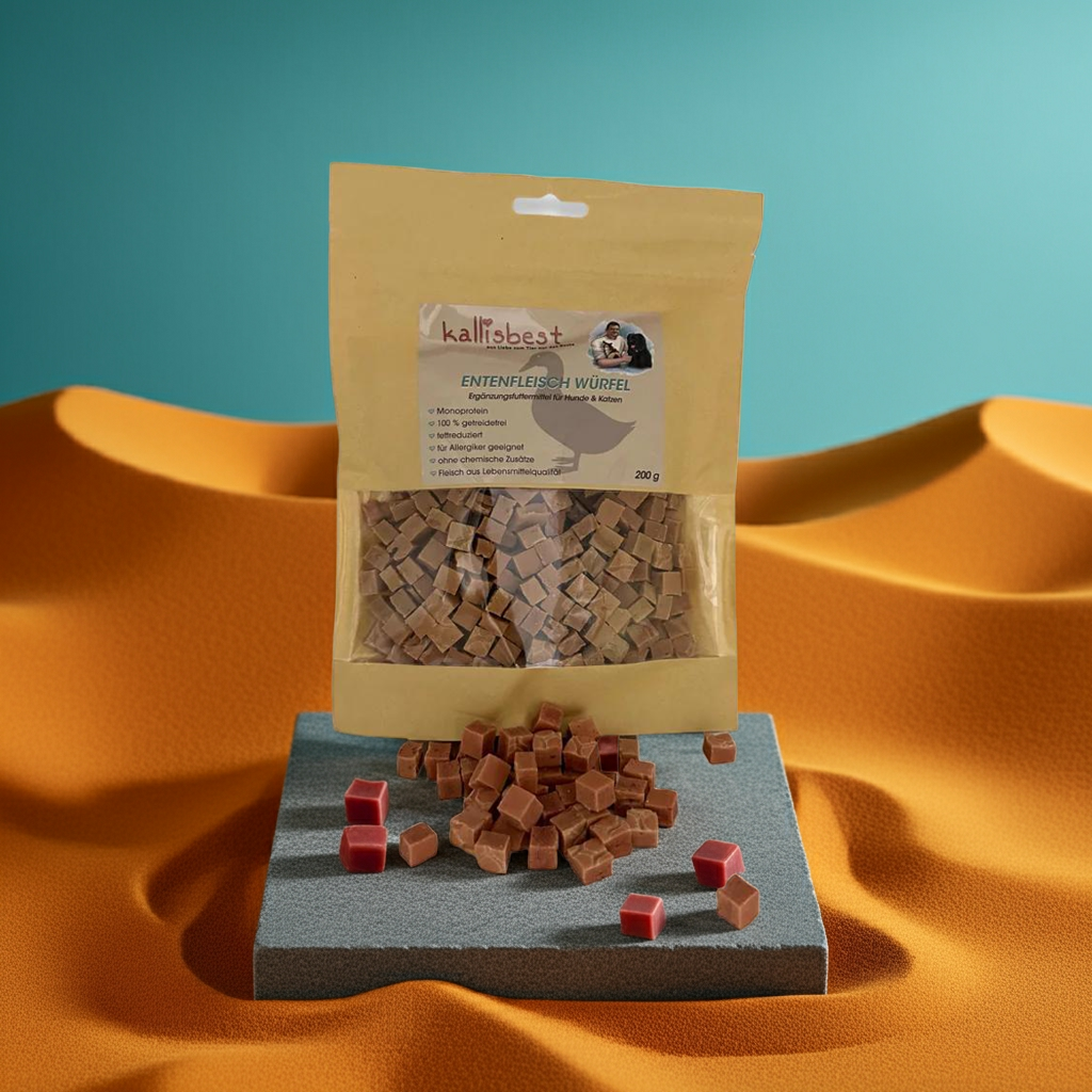 Entenfleischwürfel  für Hunde & Katzen 200g