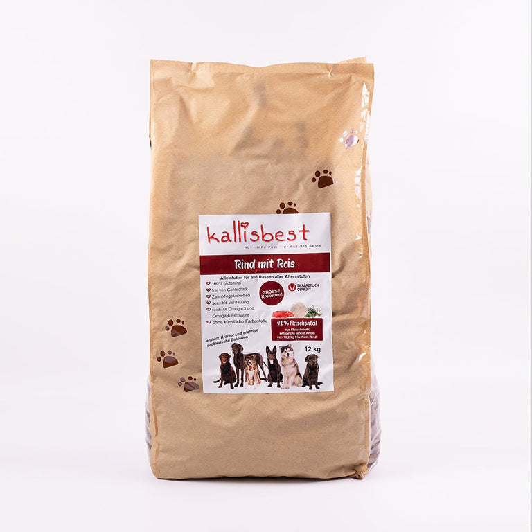 Rind mit Reis große Kroketten für Hunde - Kallisbest