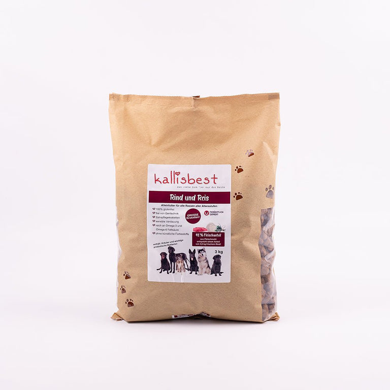 Rind mit Reis große Kroketten für Hunde - Kallisbest
