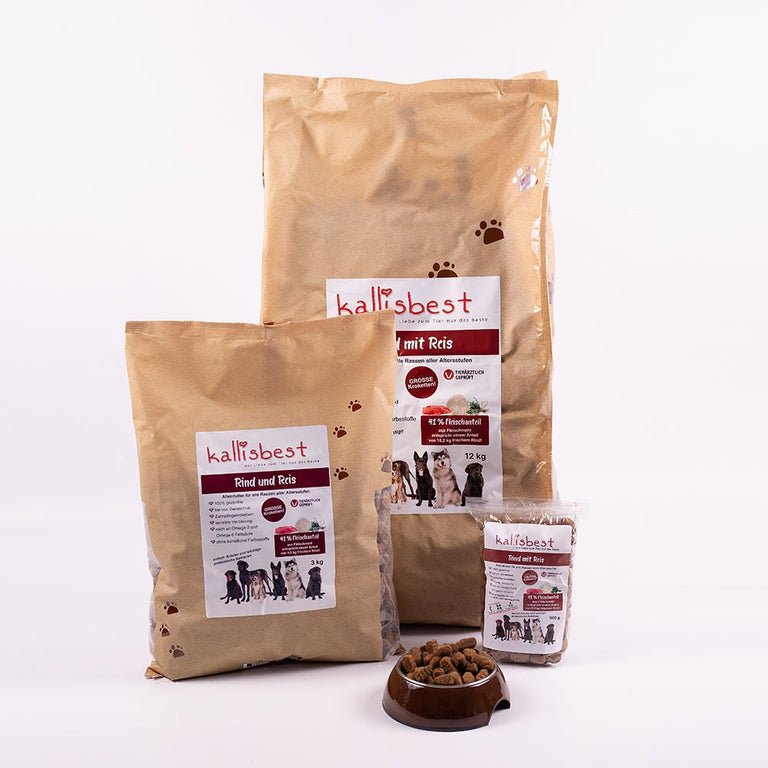 Rind mit Reis große Kroketten für Hunde - Kallisbest