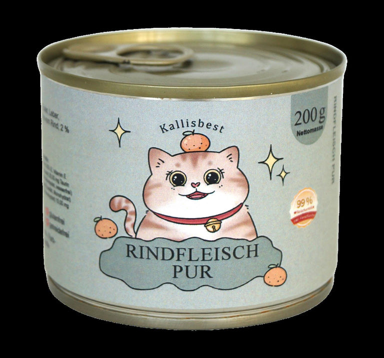 Rindfleisch pur 200g, 400g, 800g für Katzen - Kallisbest