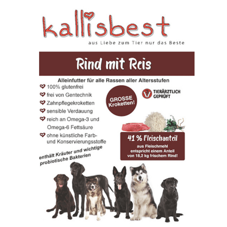 Rind mit Reis große Kroketten für Hunde - Kallisbest