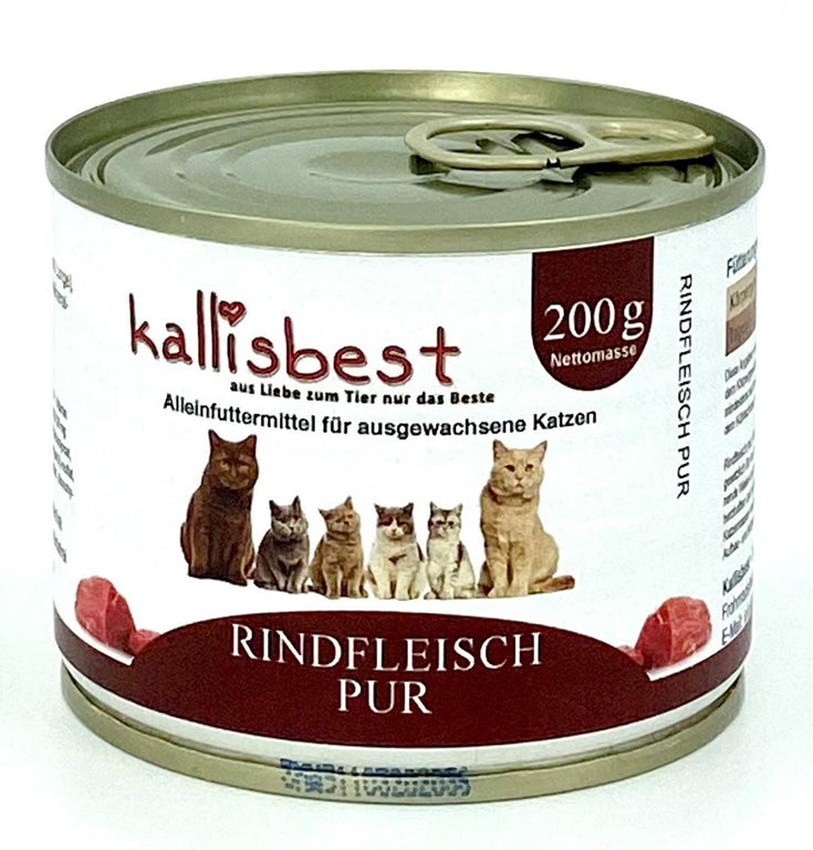 Rindfleisch pur 200g, 400g, 800g für Katzen - Kallisbest