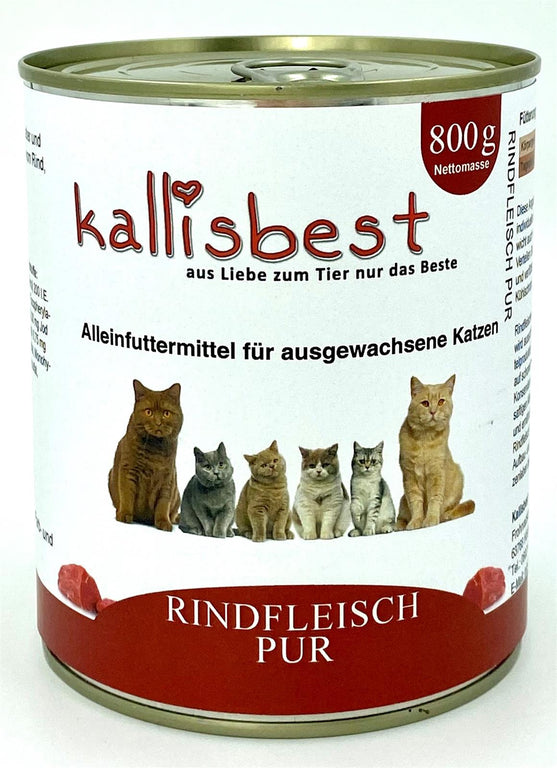 Rindfleisch pur 200g, 400g, 800g für Katzen - Kallisbest