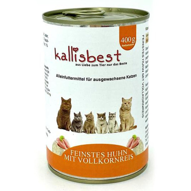 Feinstes Huhn mit Vollkornreis 200g, 400g für Katzen - Kallisbest