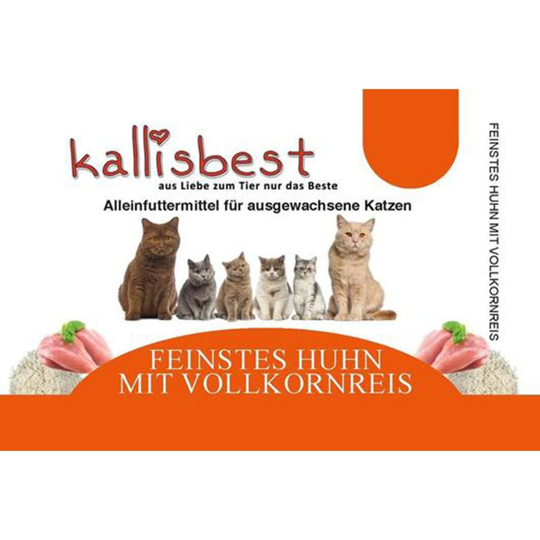 Feinstes Huhn mit Vollkornreis 200g, 400g für Katzen - Kallisbest