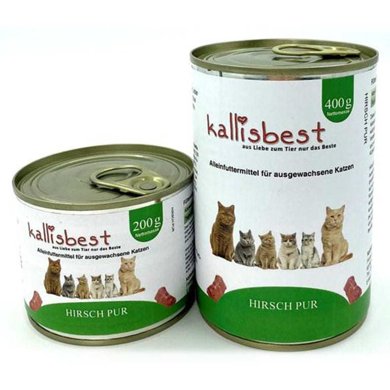 Hirsch pur 200g, 400g für Katzen - Kallisbest
