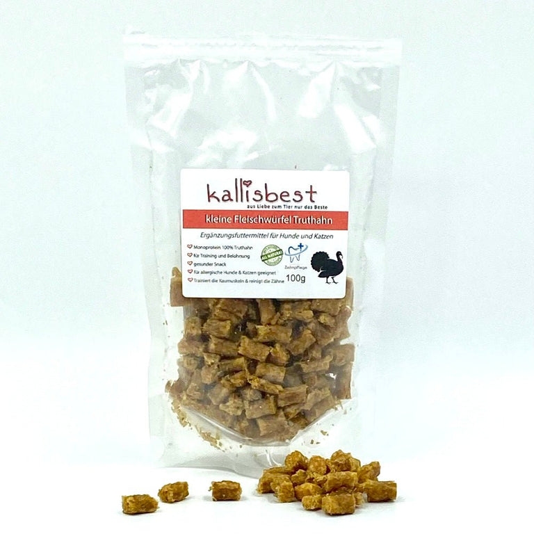Kleine Fleischwürfel Truthahn 100g - Kallisbest