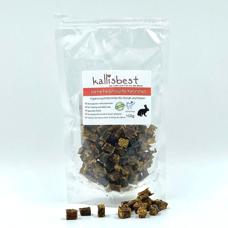 Kleine Fleischwürfel Kaninchen 100g - Kallisbest
