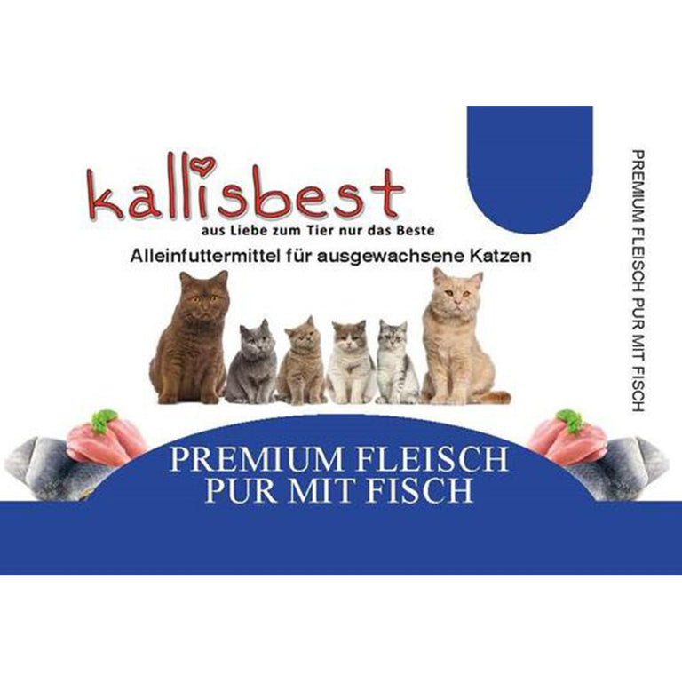 Premiumfleisch pur mit Fisch für Katzen - Kallisbest