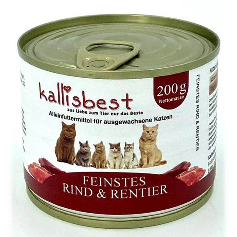 Feinstes Rind & Rentier 200g für Katzen - Kallisbest