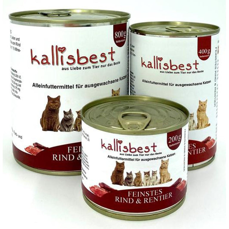 Feinstes Rind & Rentier 200g für Katzen - Kallisbest