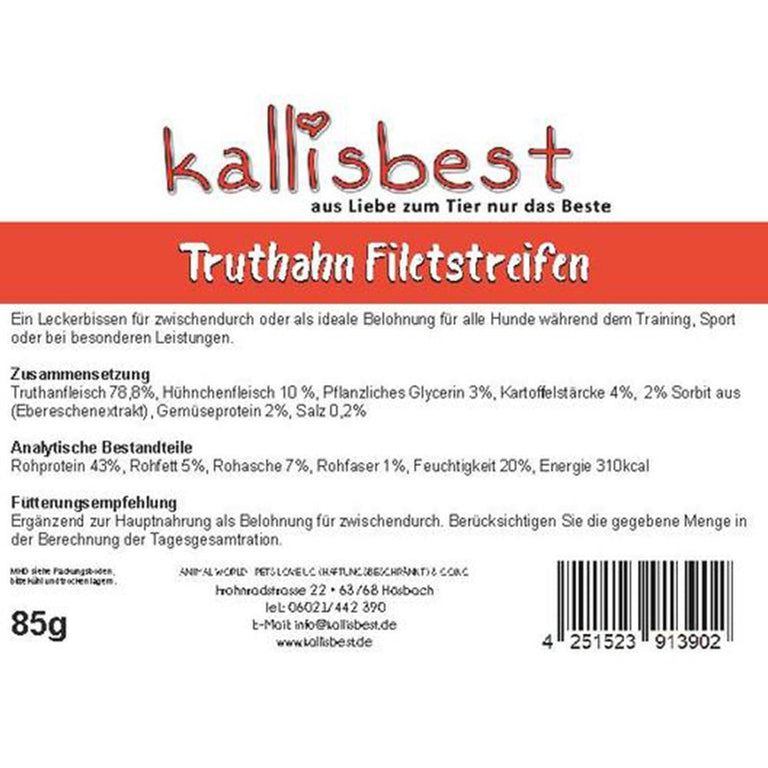 Truthahn Filetstreifen 85g - Kallisbest
